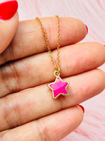 Pink Agate Star Necklace
