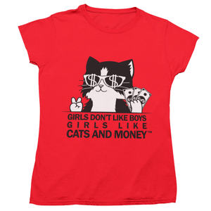 Women's Kitty Cat Tee - Jolly Red – Cats And Money