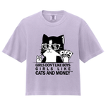 *NEW!* Girls Like Cats And Money Boxy Tee - Lavender