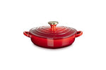 Le Creuset Enameled Cast Iron Traditional Shallow Heart Cocotte, 1.25 Qt., Cerise Light Gold Heart Knob
