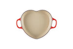 Le Creuset Enameled Cast Iron Traditional Shallow Heart Cocotte, 1.25 Qt., Cerise Light Gold Heart Knob