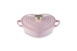 Le Creuset Enameled Cast Iron Traditional Shallow Heart Cocotte, 1.25 Qt., Cerise Light Gold Heart Knob