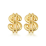 Claddagh Gold 10K & 14K Yellow Dollar Sign Money Stud Earrings