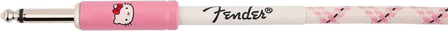 Fender x Hello Kitty White/Pink Woven Cable, 10'