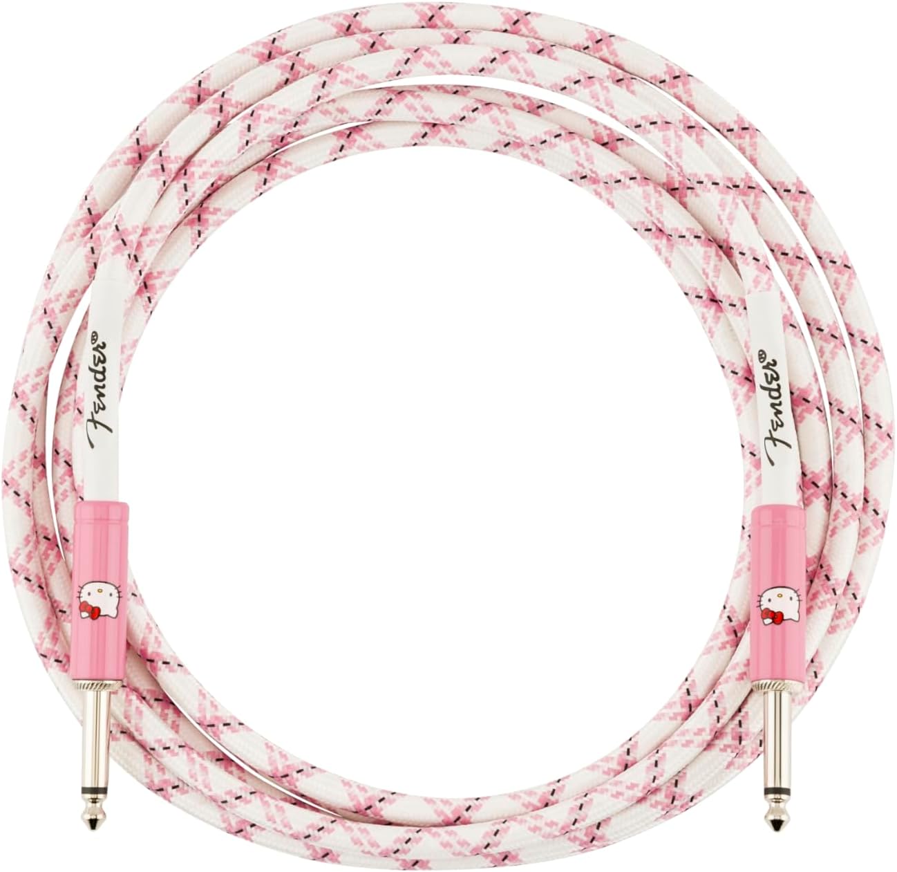Fender x Hello Kitty White/Pink Woven Cable, 10'