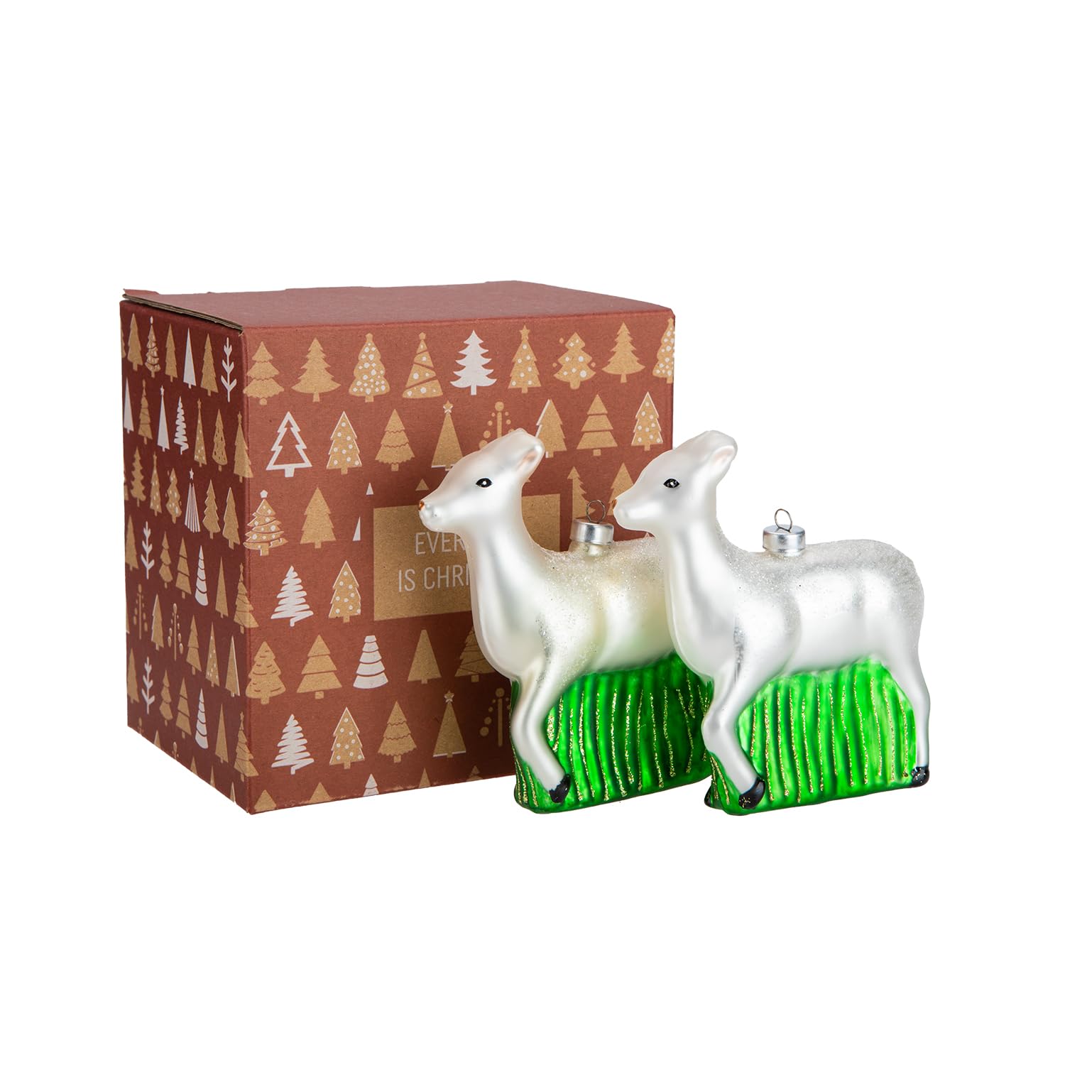 Lucky Cat Blown Glass Ornaments