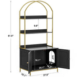 Cat Litter Box Enclosure, Litter Box Furniture Hidden with 2-Tier Storage Shelves