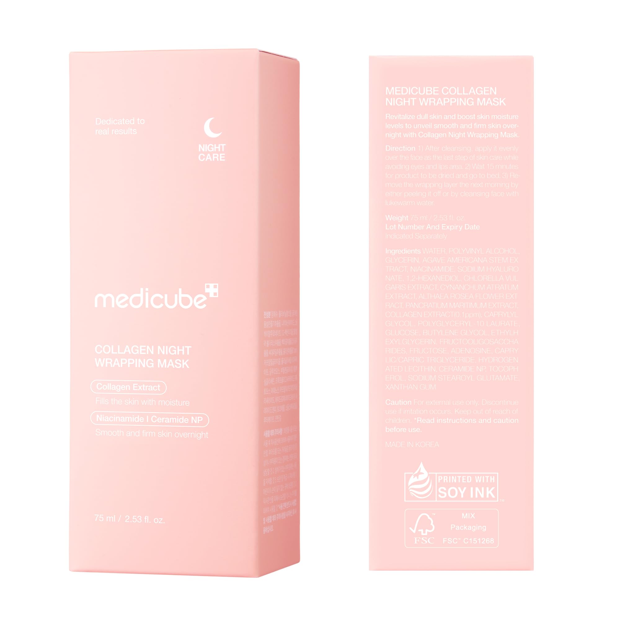 medicube PDRN Caffeine Overnight Wrapping Peel Off Facial Mask | Firming, Depuffing & Hydration | Salmon DNA + Caffeine + Collagen