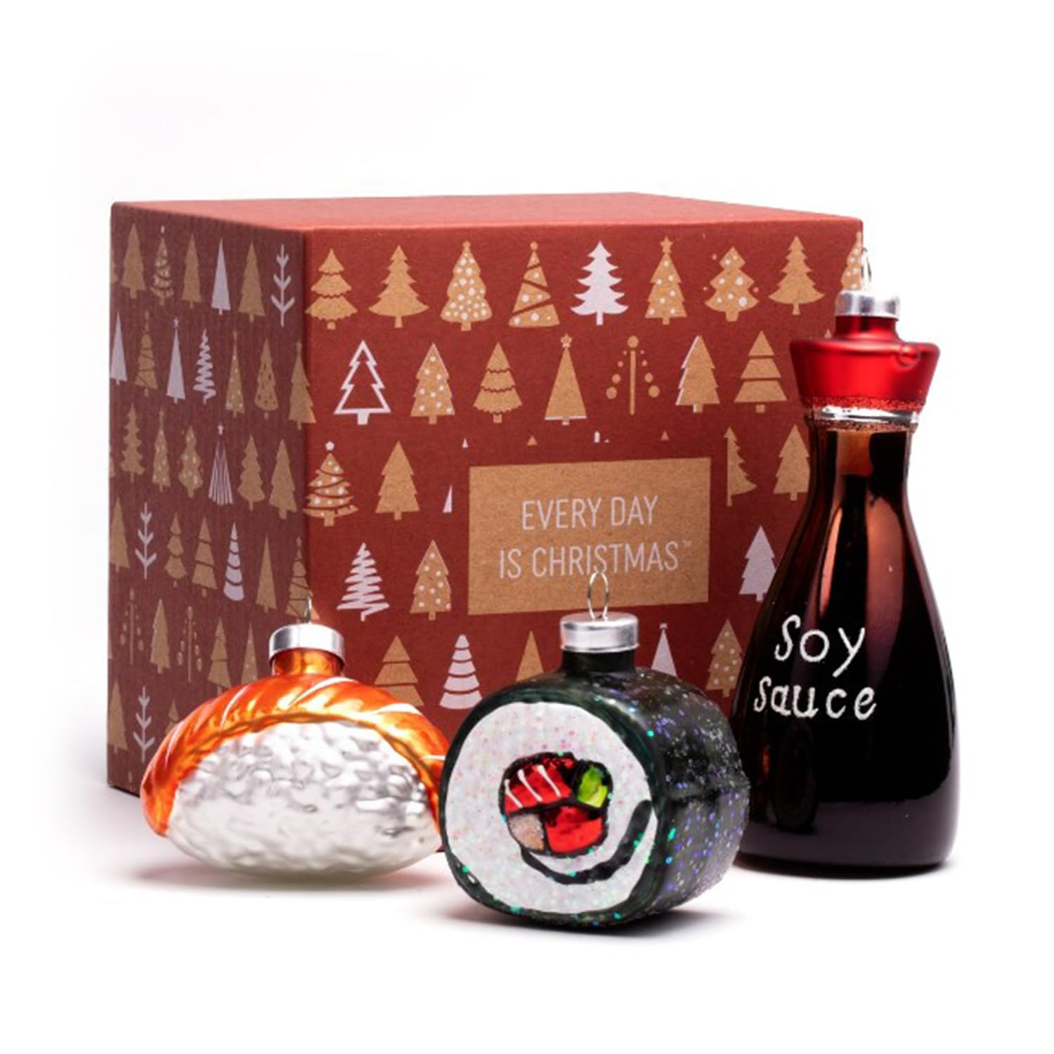 Lucky Cat Blown Glass Ornaments