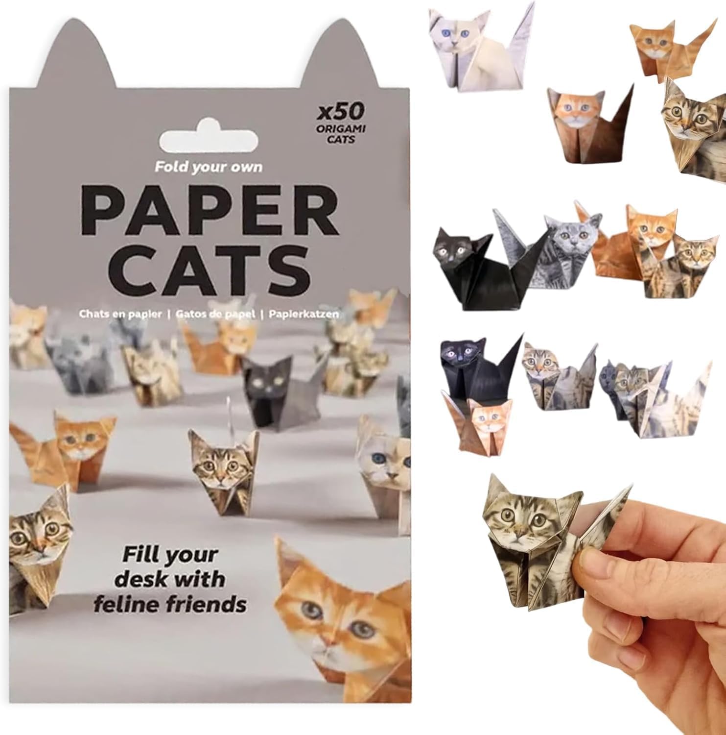 3D Origami Paper Cats