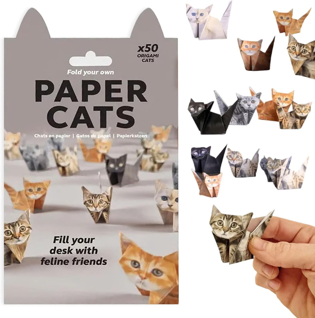 3D Origami Paper Cats