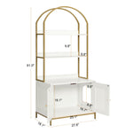 Cat Litter Box Enclosure, Litter Box Furniture Hidden with 2-Tier Storage Shelves