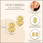 Claddagh Gold 10K & 14K Yellow Dollar Sign Money Stud Earrings
