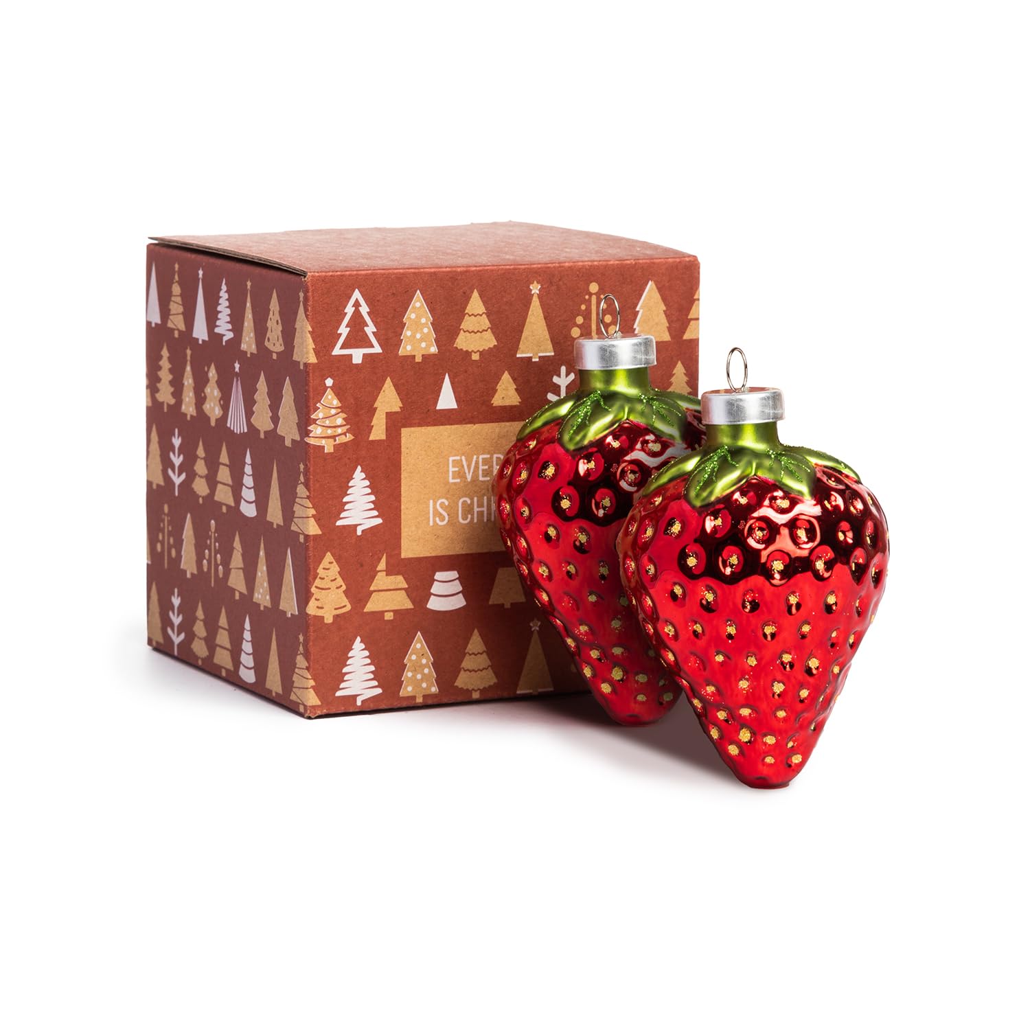 Lucky Cat Blown Glass Ornaments