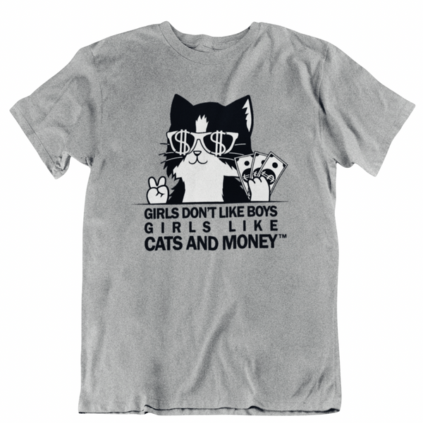 Unisex Kitty Cat Tee Heather Gray Cats And Money