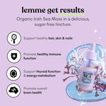 Lemme Irish Sea Moss Organic Liquid Drops with Vitamin D3 and Biotin for Trace Mineral Support, Immunity, Hair, Skin & Nails, Brain Health