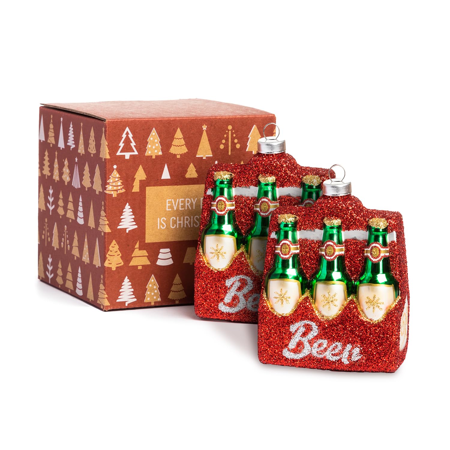 Lucky Cat Blown Glass Ornaments