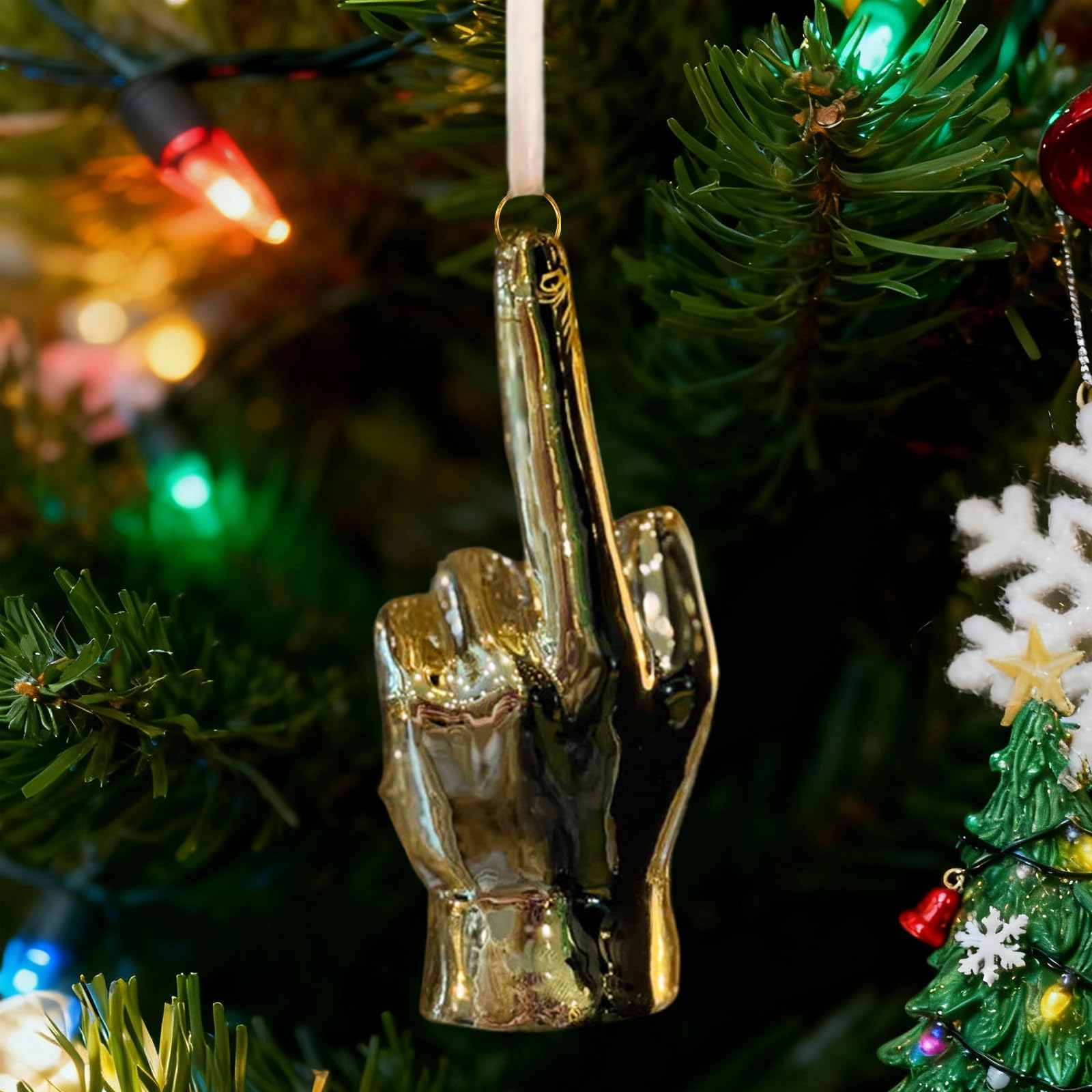 Middle Finger Ornament