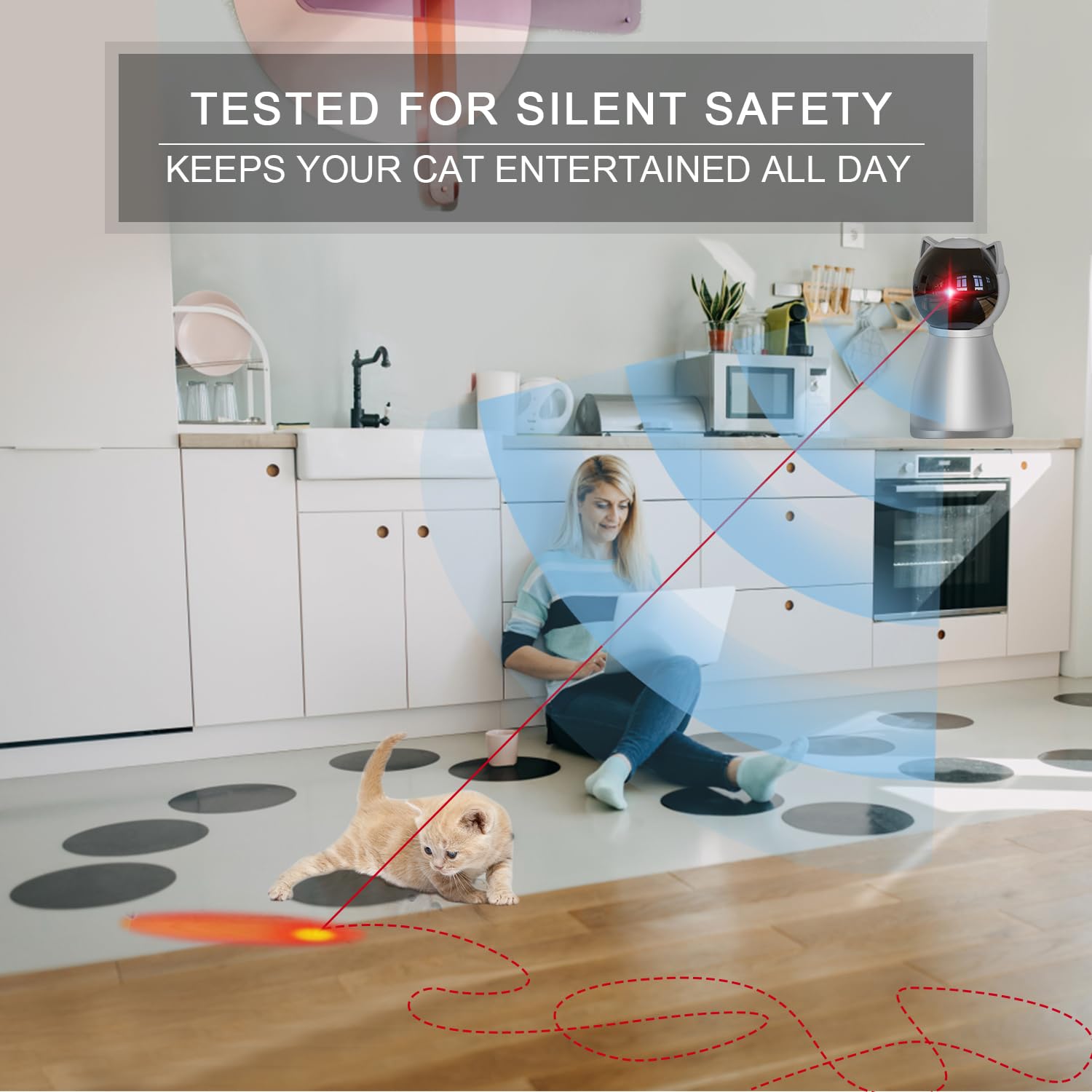 Laser Cat Toy for Indoor Cats, Motion Activated Rechargeable & Automatic