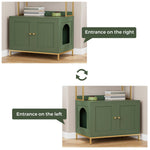 Cat Litter Box Enclosure, Litter Box Furniture Hidden with 2-Tier Storage Shelves