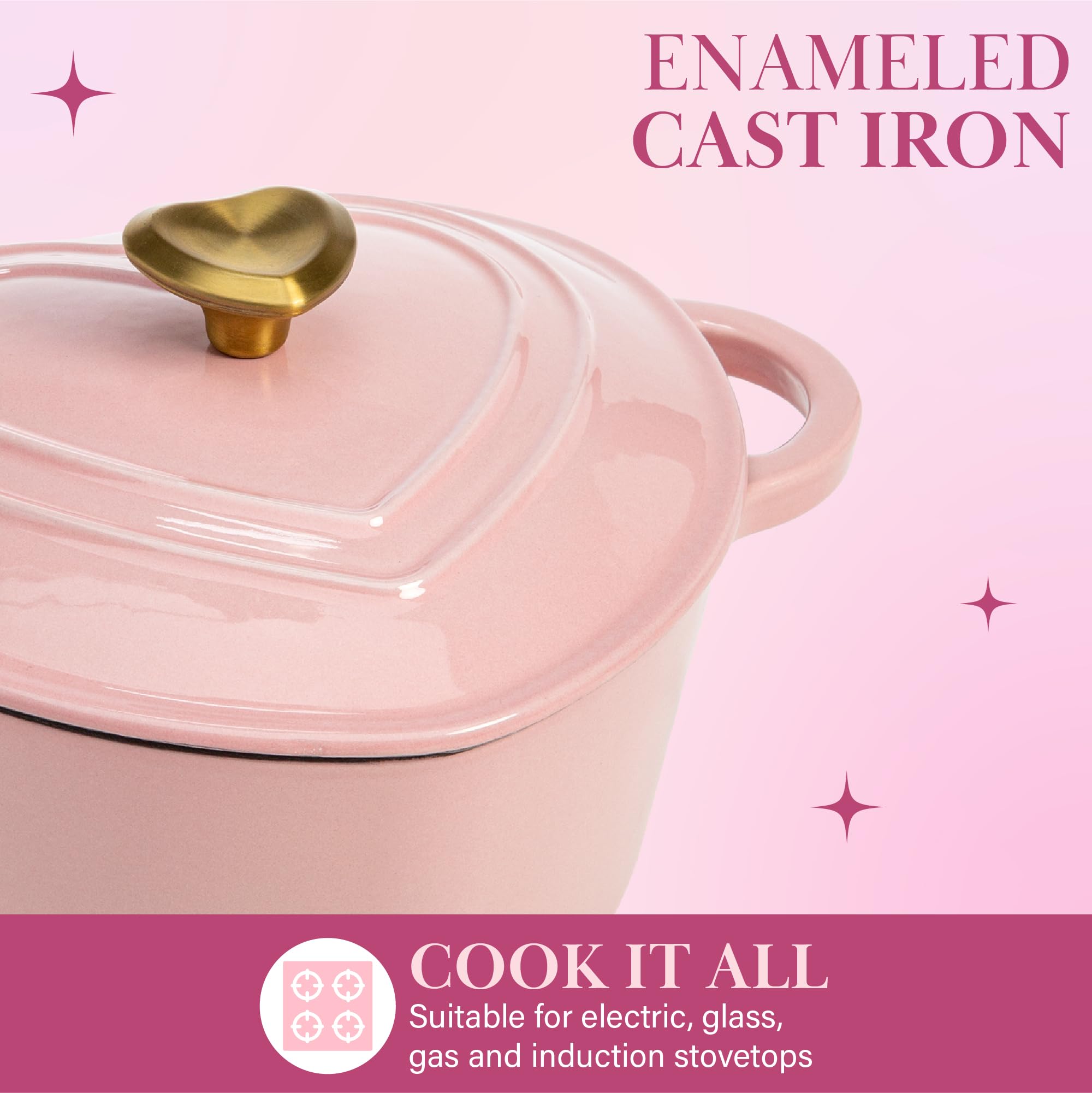 Paris Hilton Heart-Shaped Enameled Cast Iron Dutch Oven
