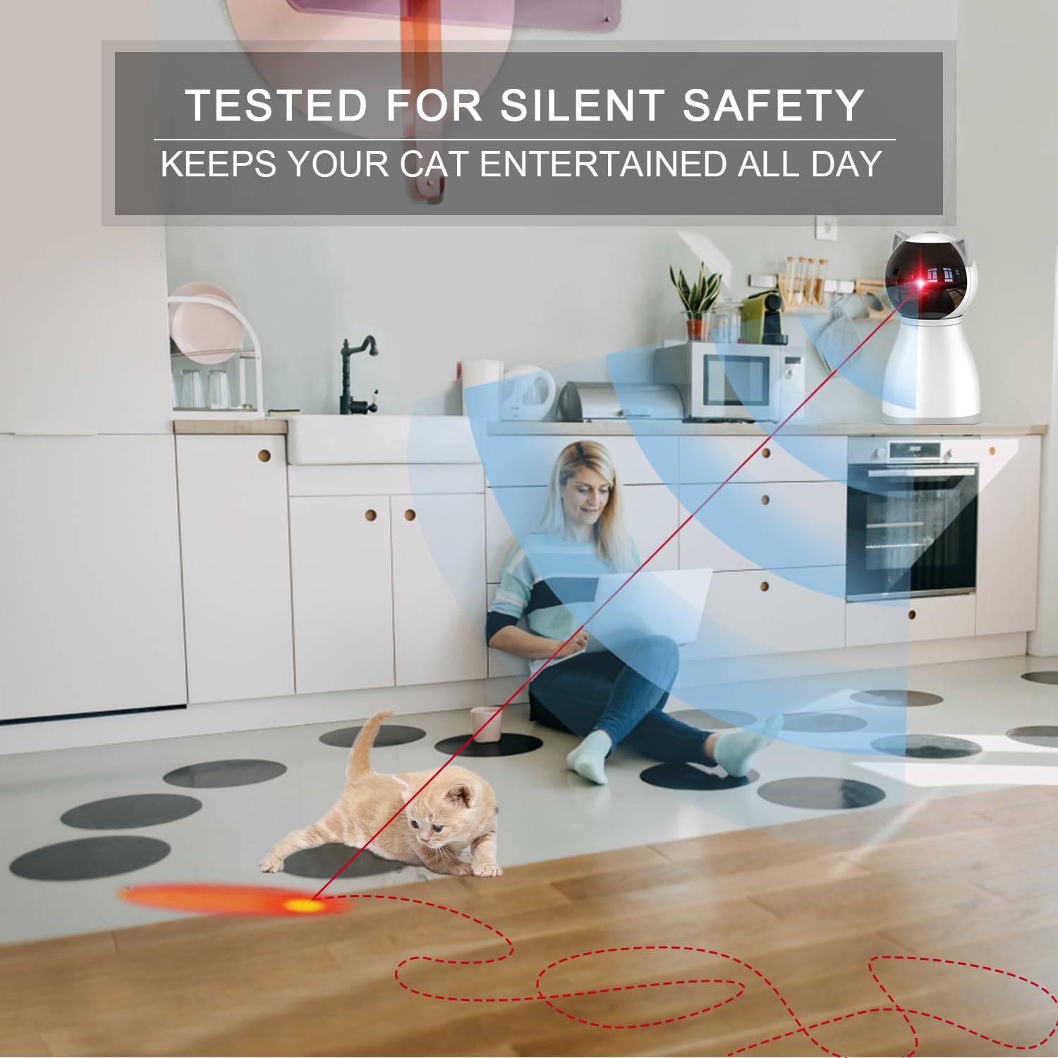 Laser Cat Toy for Indoor Cats, Motion Activated Rechargeable & Automatic