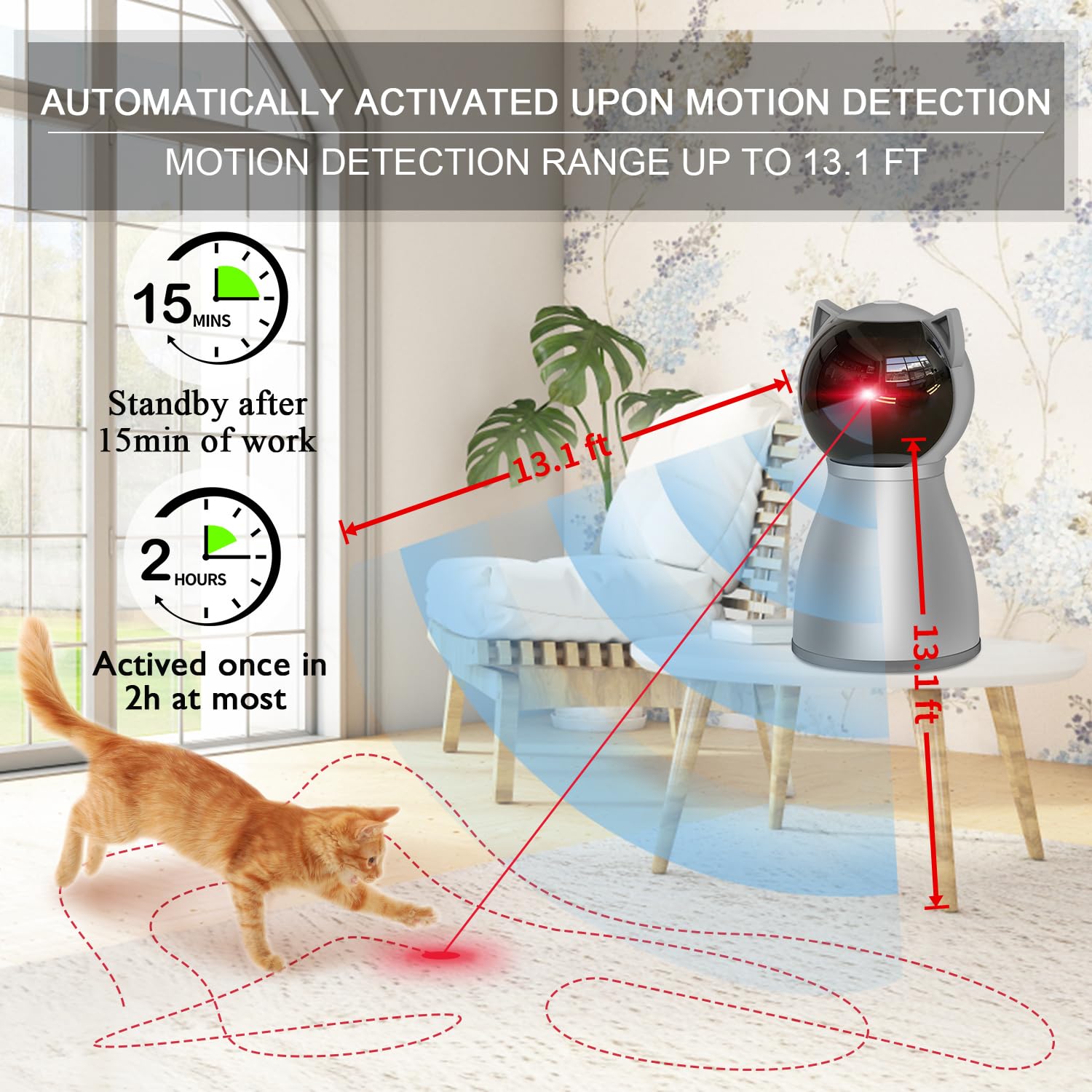 Laser Cat Toy for Indoor Cats, Motion Activated Rechargeable & Automatic