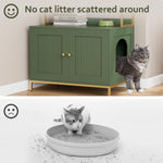 Cat Litter Box Enclosure, Litter Box Furniture Hidden with 2-Tier Storage Shelves