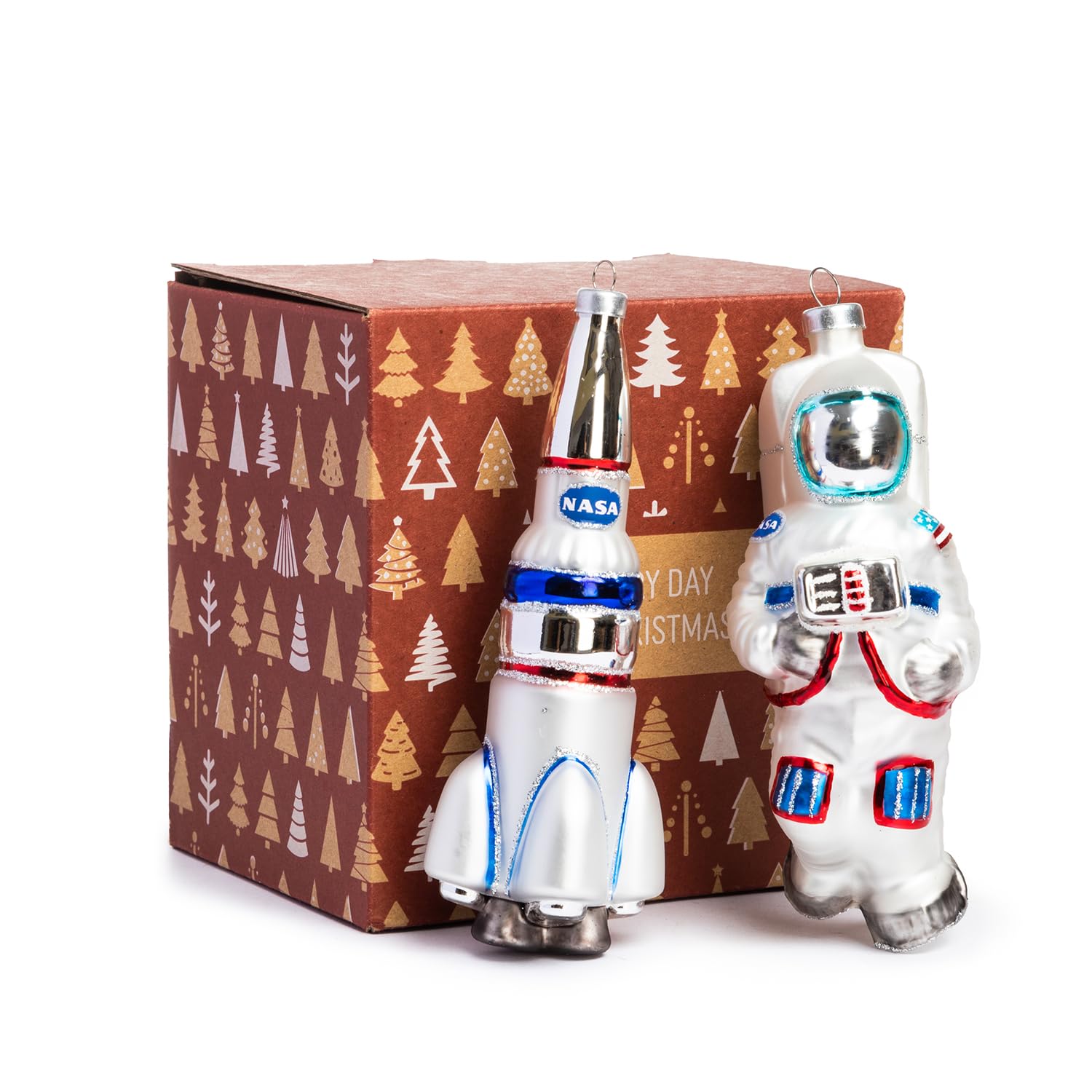 Lucky Cat Blown Glass Ornaments