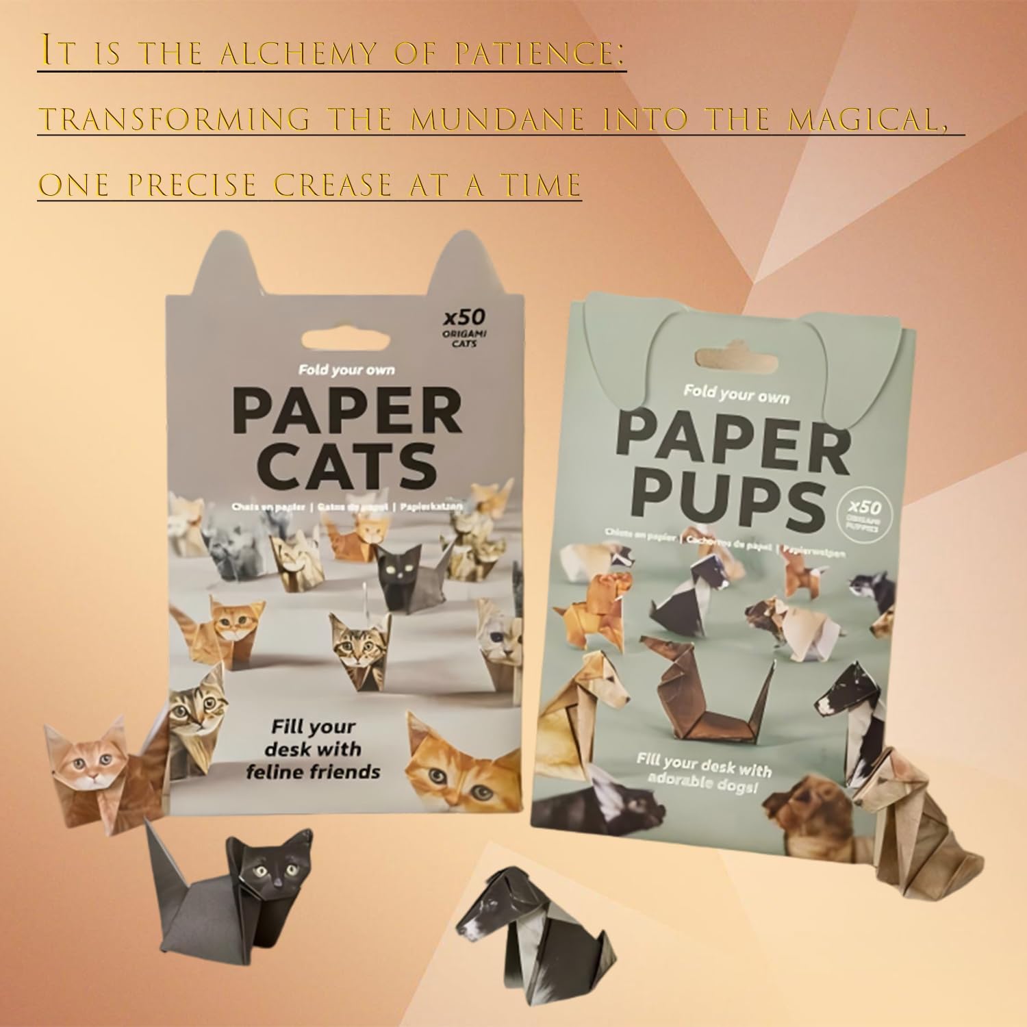 3D Origami Paper Cats