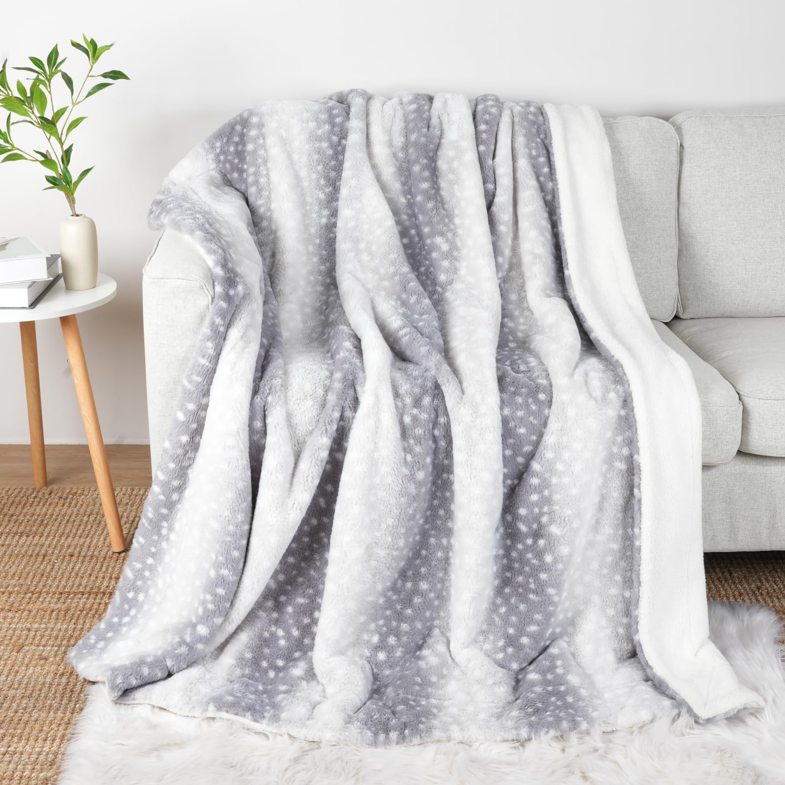 Leopard Print Faux Fur Blanket