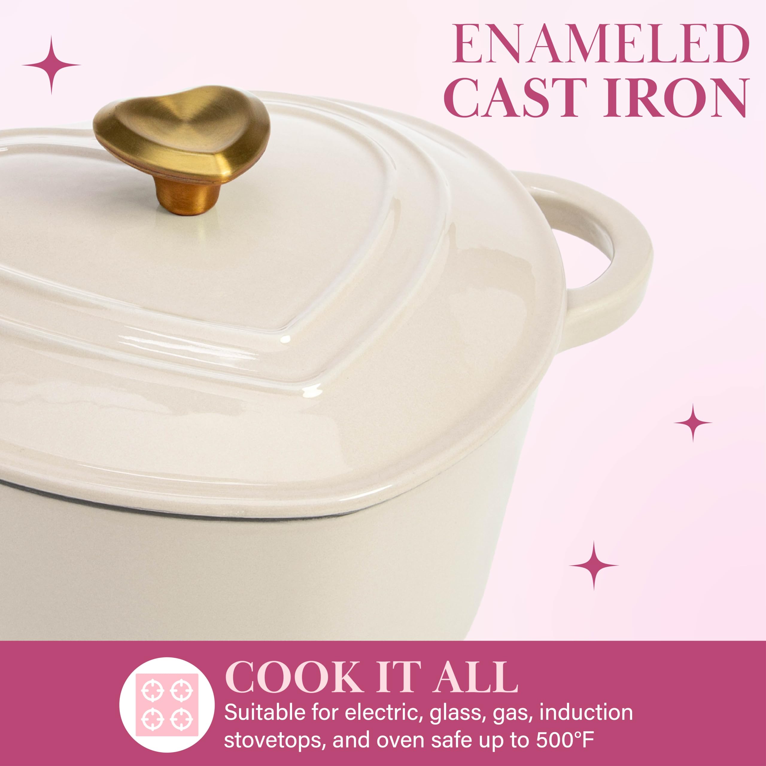 Paris Hilton Heart-Shaped Enameled Cast Iron Dutch Oven