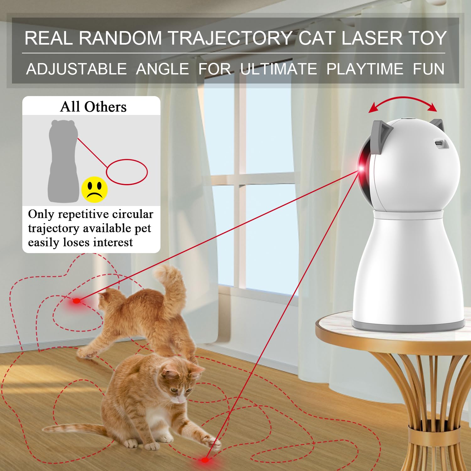 Laser Cat Toy for Indoor Cats, Motion Activated Rechargeable & Automatic