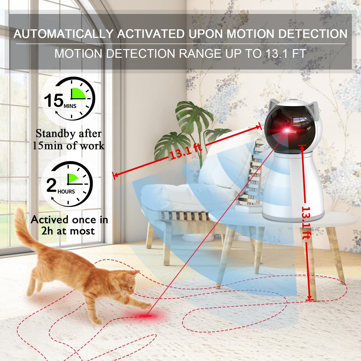 Laser Cat Toy for Indoor Cats, Motion Activated Rechargeable & Automatic