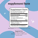 Lemme Irish Sea Moss Organic Liquid Drops with Vitamin D3 and Biotin for Trace Mineral Support, Immunity, Hair, Skin & Nails, Brain Health