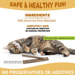 Silvervine Sticks for Cats, Natural Catnip Matatabi Chew Sticks