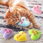 5Pcs Valentine’s Day Conversation Heart Catnip Toys