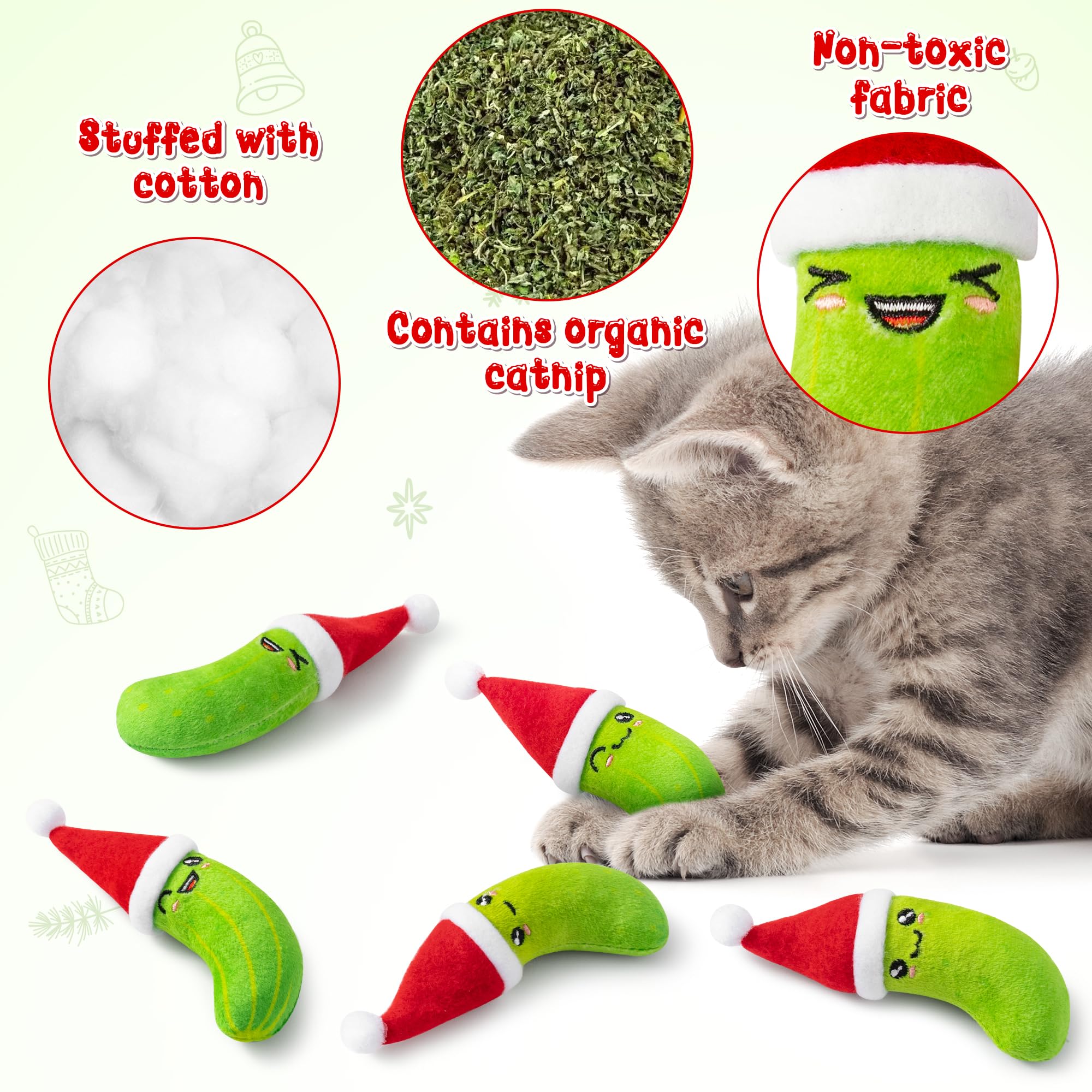 5 Catnip Christmas Pickles