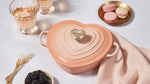 Le Creuset Enameled Cast Iron Traditional Shallow Heart Cocotte, 1.25 Qt., Cerise Light Gold Heart Knob