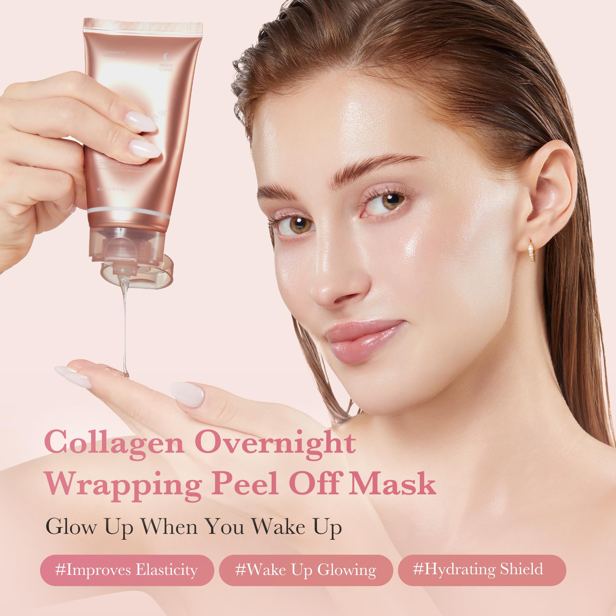 medicube PDRN Caffeine Overnight Wrapping Peel Off Facial Mask | Firming, Depuffing & Hydration | Salmon DNA + Caffeine + Collagen