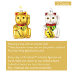 Lucky Cat Blown Glass Ornaments