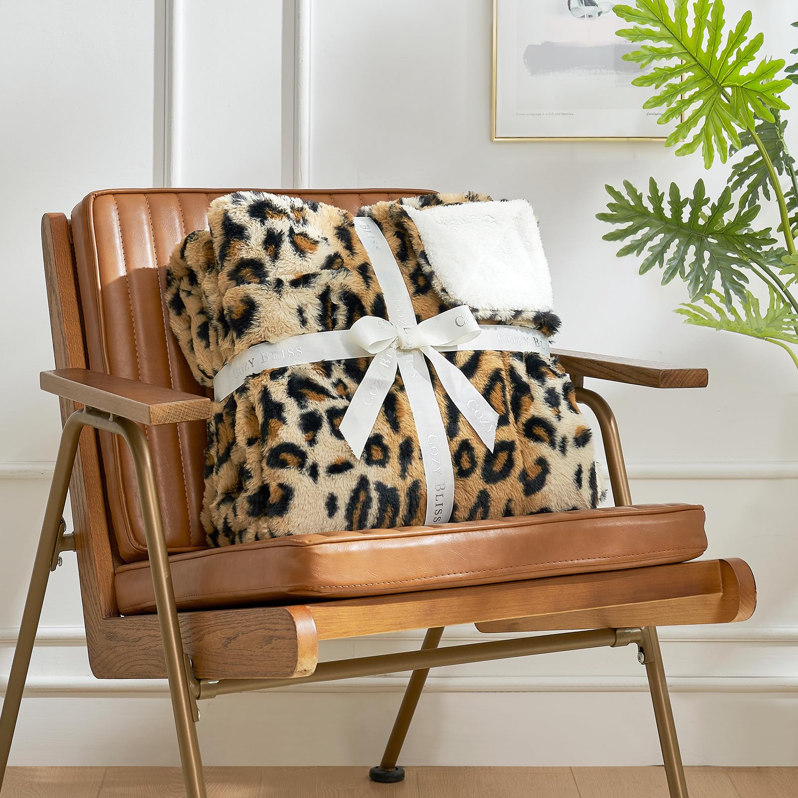 Leopard Print Faux Fur Blanket