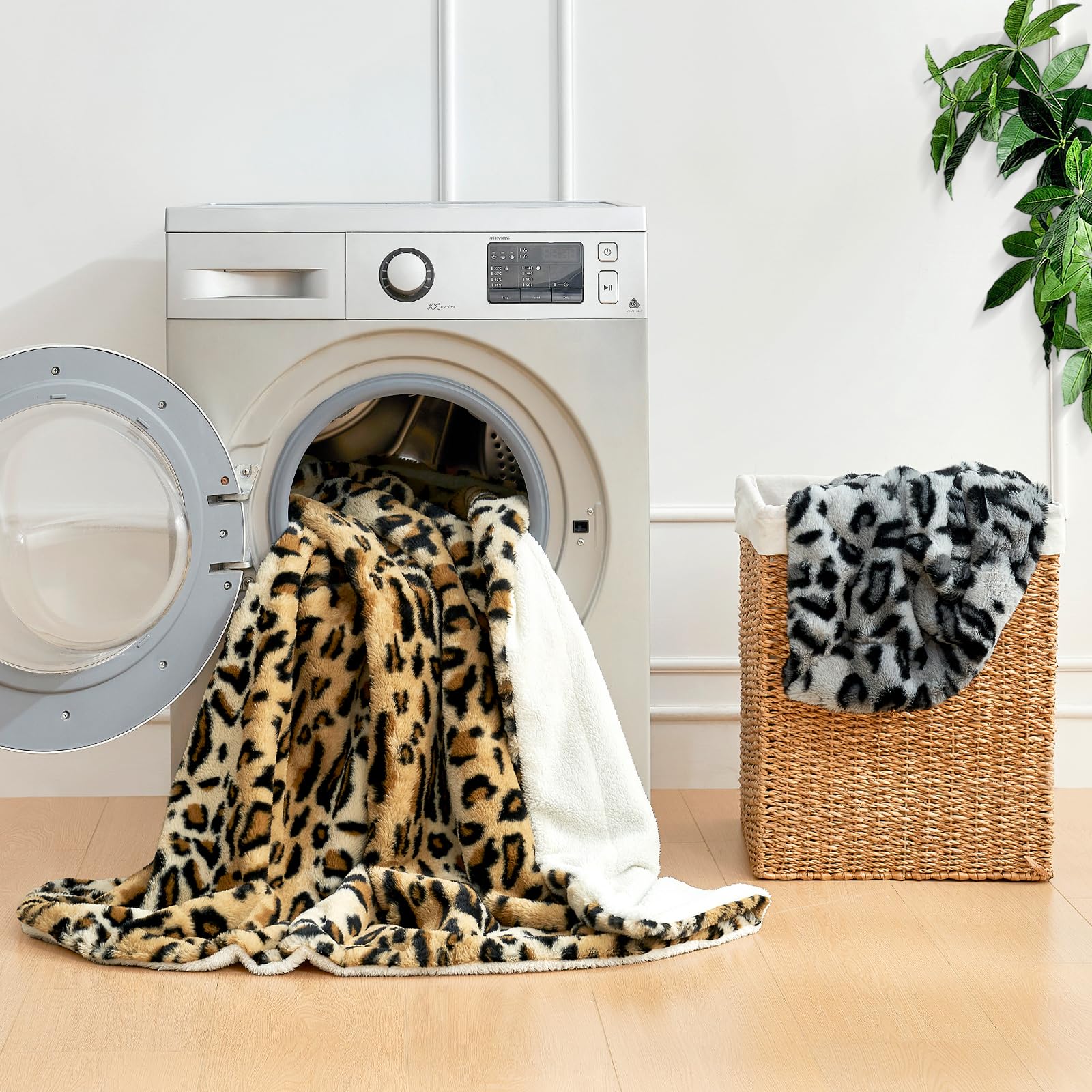 Leopard Print Faux Fur Blanket