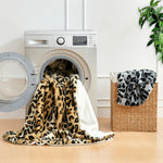 Leopard Print Faux Fur Blanket