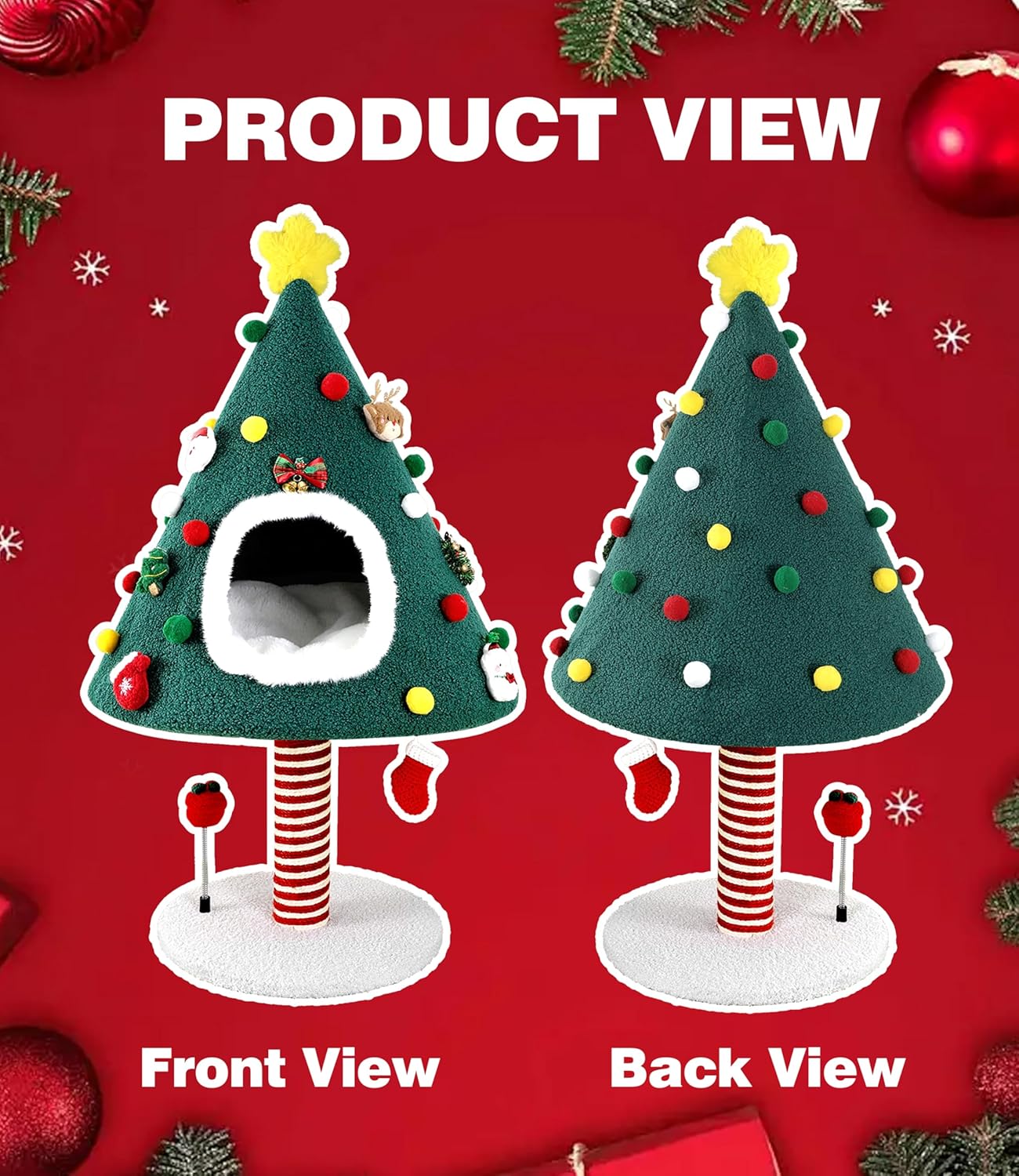 Christmas Cat Tree with Scratching Post