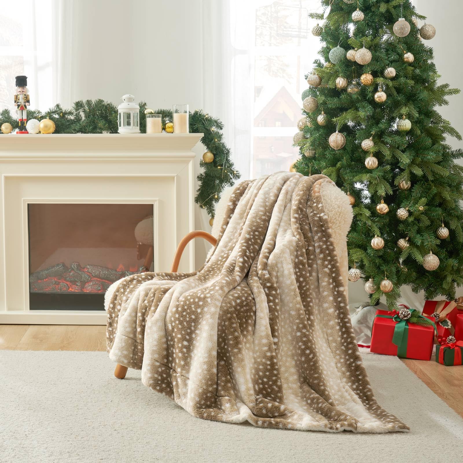 Leopard Print Faux Fur Blanket
