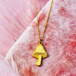 Gold Mushroom Necklace