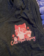 Cutie Kitty Cropped Tank - Charcoal