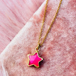 Pink Agate Star Necklace
