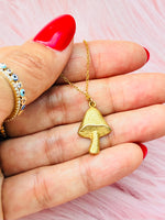 Gold Mushroom Necklace